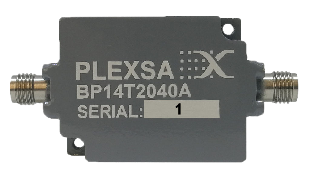Broadband RF Band Pass Filter Product passband 14 to 20 GHz input DC to 40 GHz plexsa