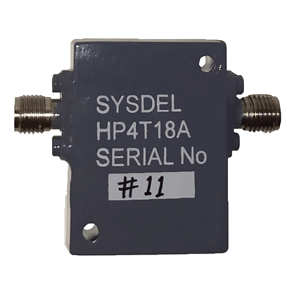 Broadband RF High Pass Filter product passband 4 to 18 GHz plexsa