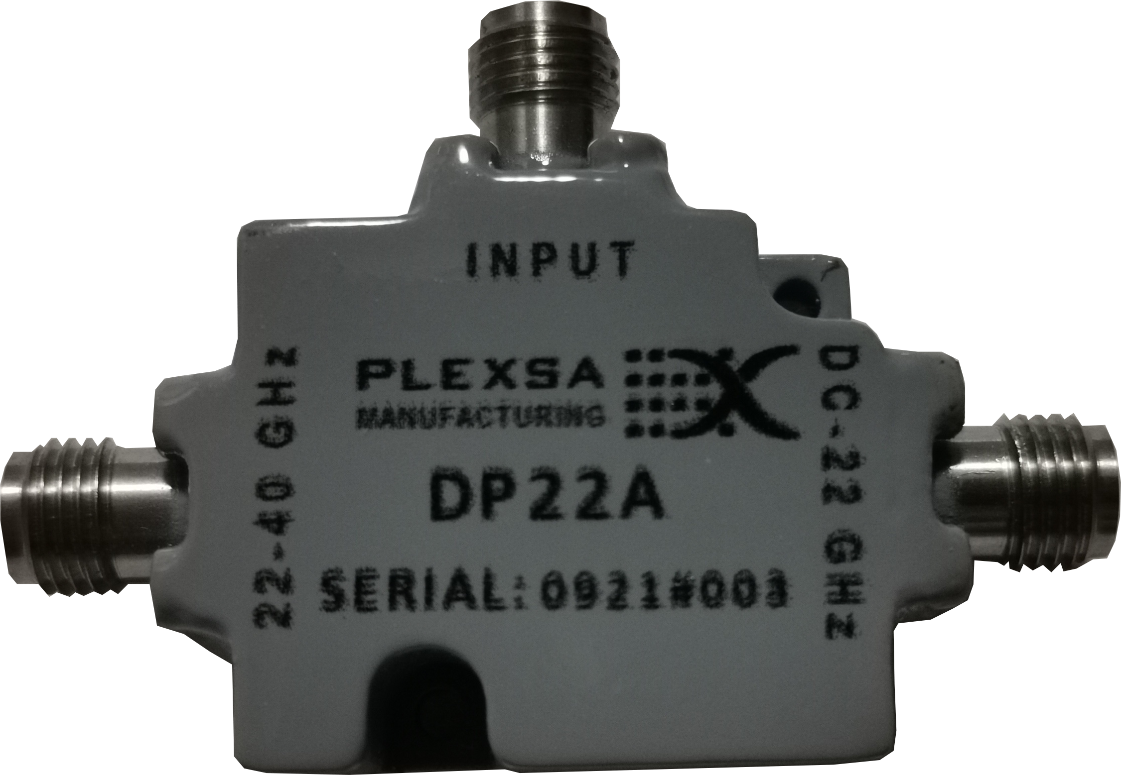 broadband rf diplexer product channels DC to 22 to 40 GHz passband insertion loss less than 1 dB plexsa