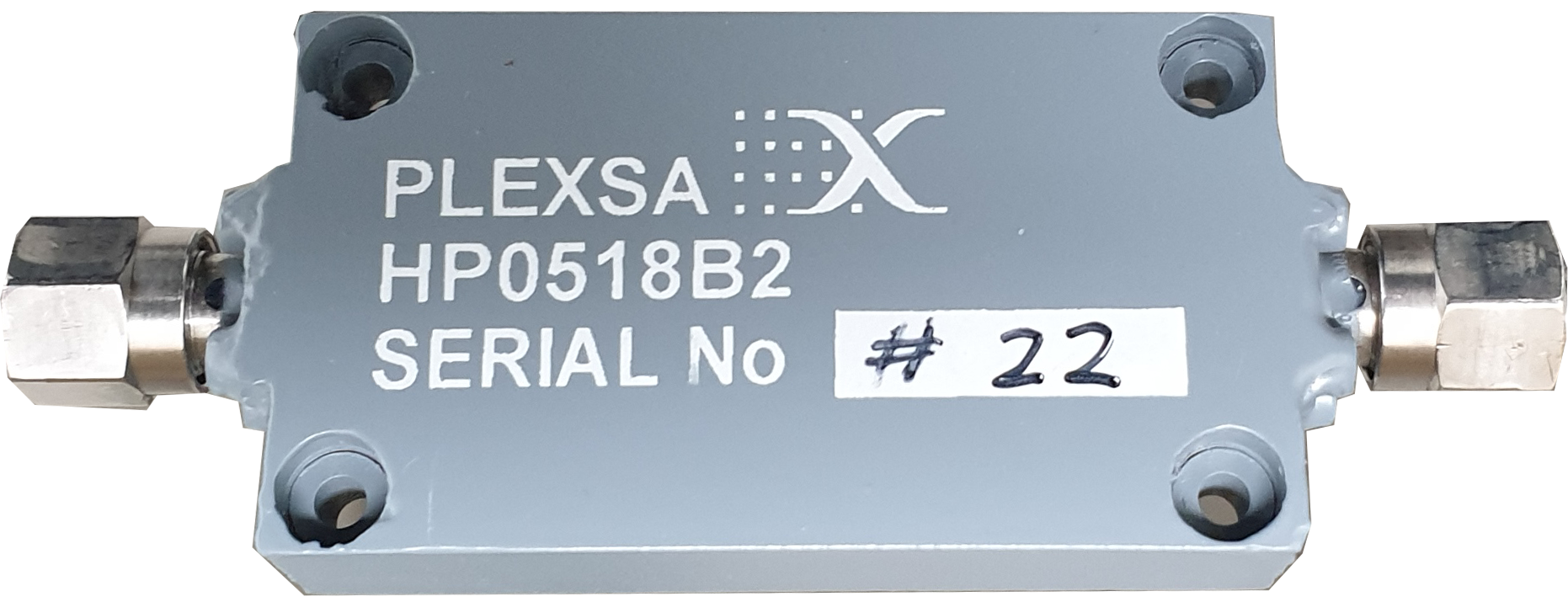 broadband rf high pass filter product passband 0.5 to 18 GHz plexsa