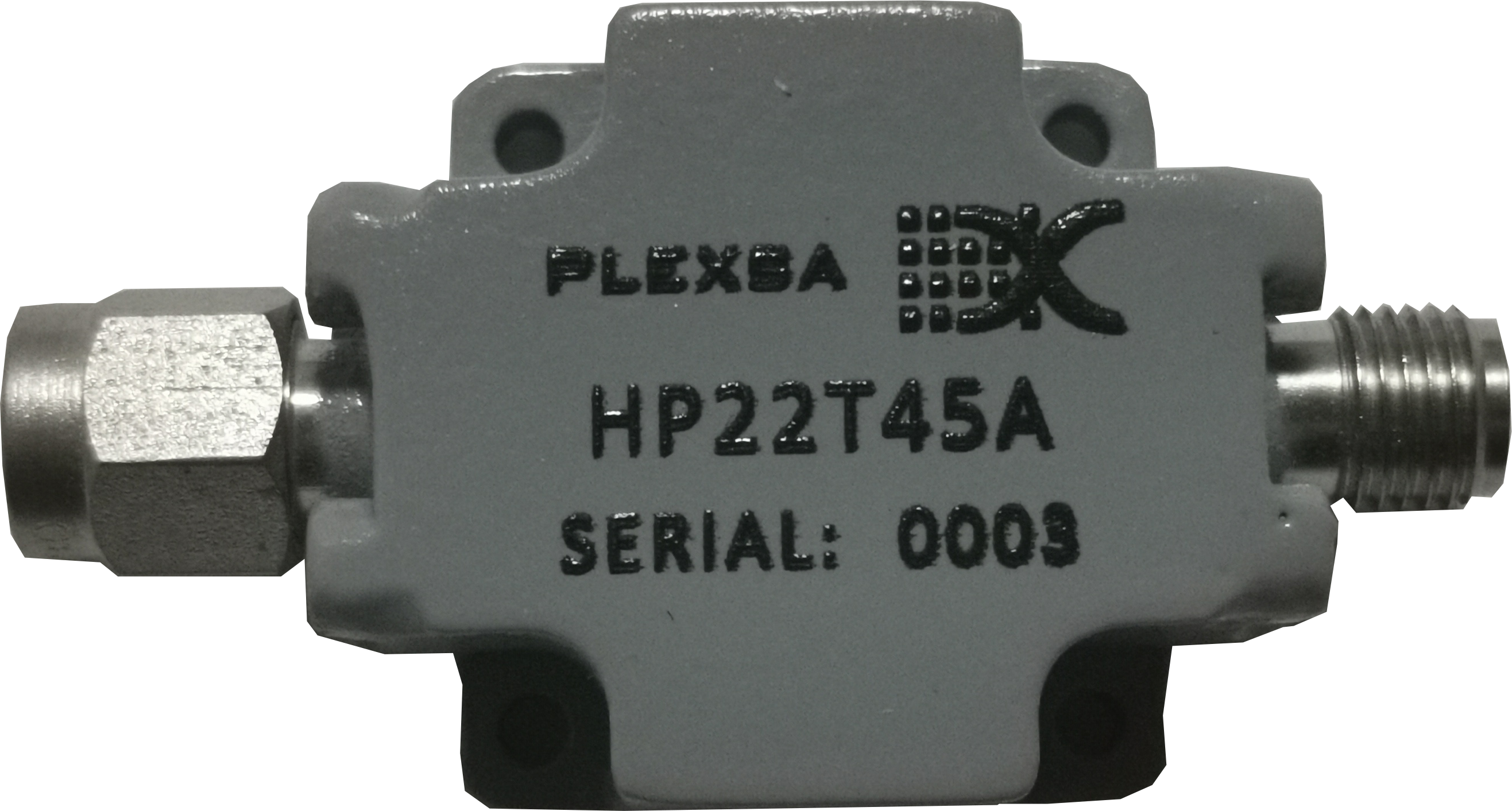 broadband rf high pass filter product passband 22 to 45 GHz input DC to 45 GHz plexsa