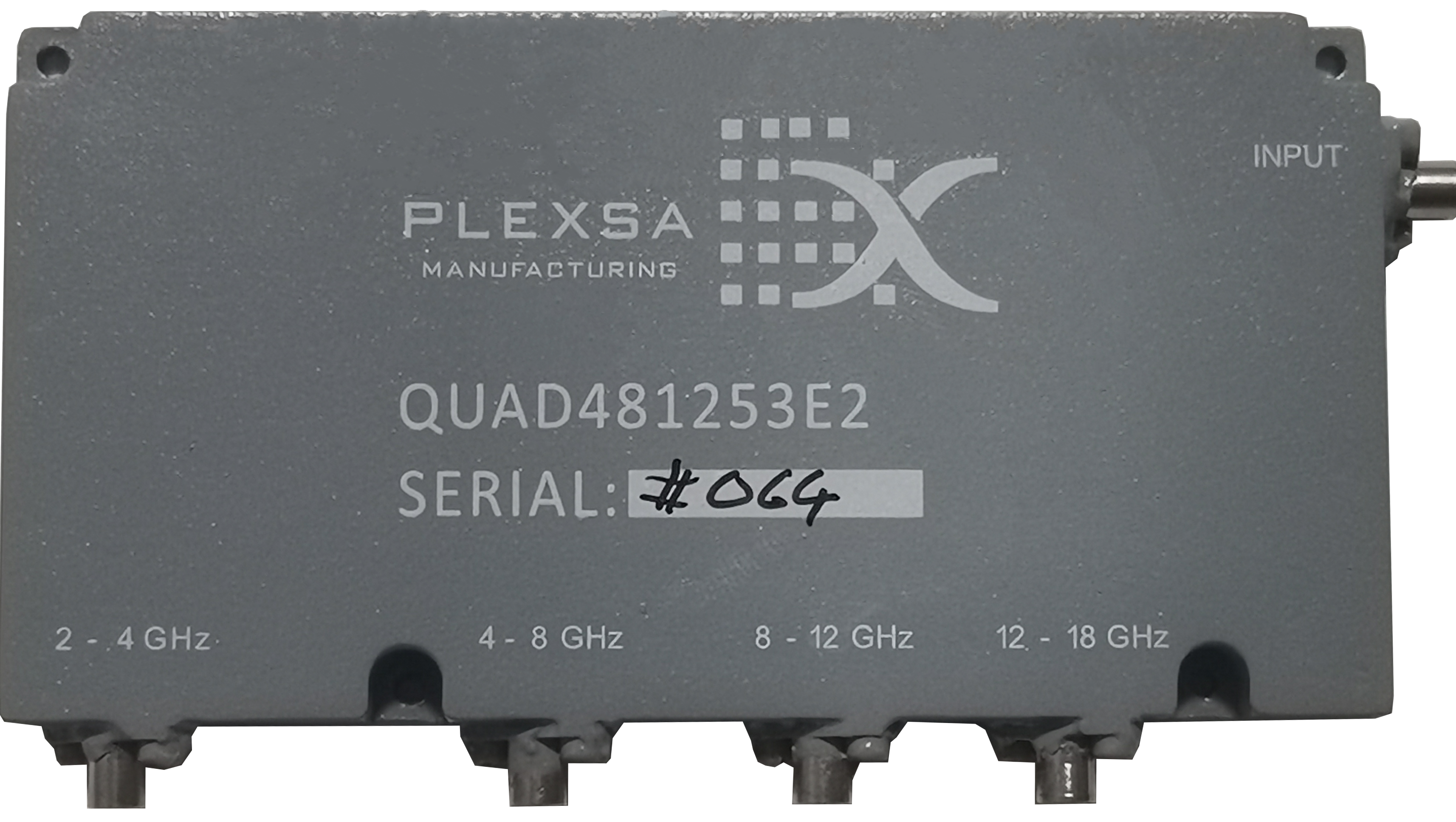 broadband_rf_quadruplexer_product contiguous channels 2 to 4 to 8 to 12 to 18 GHz SMP connectors plexsa